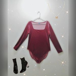 Old Navy Mauve Velvet Body Suit Size XL